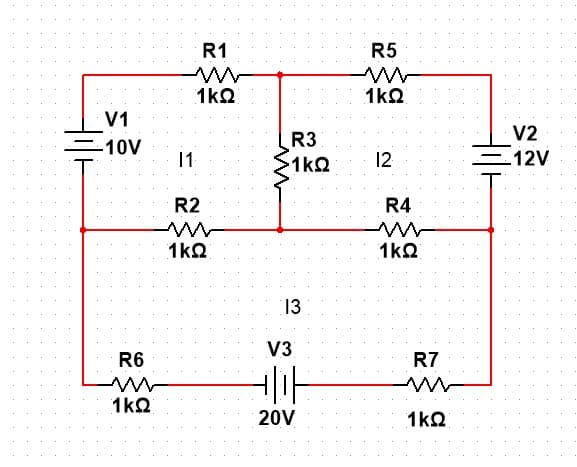 R1
R5
1kQ
1kQ
V1
R3
V2
=10V
S1ko
12
12V
R2
R4
1kQ
1k2
13
V3
R6
R7
1kQ
20V
1kQ
