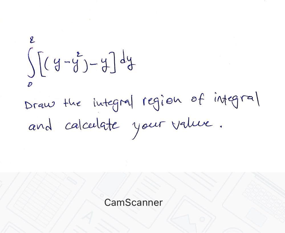 integral region of integral
and calculate value .
Draw the
your
CamScanner
