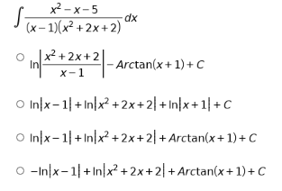 x -x-5
dx
(x– 1)(x² + 2x + 2) ´
Ix2 +2x+21
