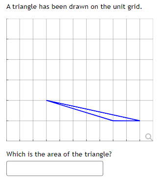 A triangle has been drawn on the unit grid.
Which is the area of the triangle?
