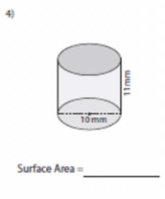 4)
10 mm
Surface Area =
11mm
