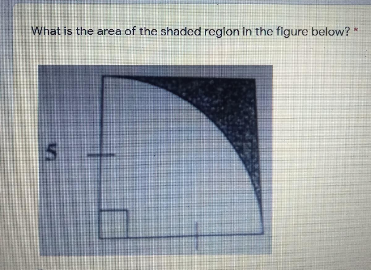 What is the area of the shaded region in the figure below?
5.
