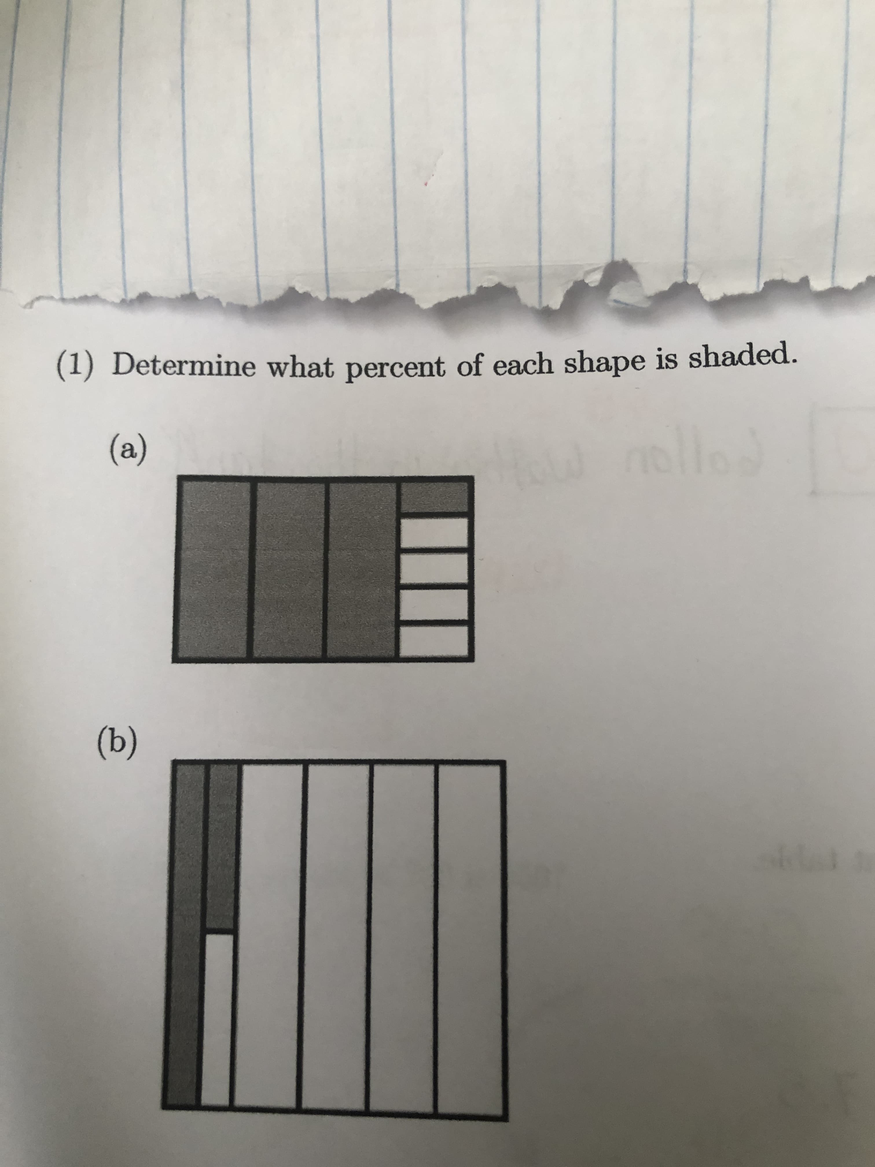 (a)
(a)
(1) Determine what percent of each shape is shaded.
