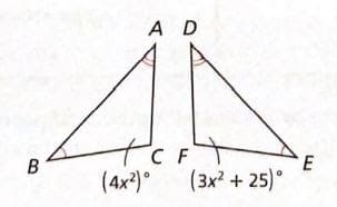 A D
PCF
(4x2)°
E
(3x? + 25)°

