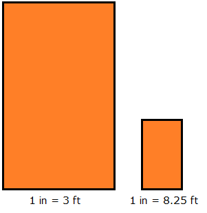 1 in = 3 ft
1 in = 8.25 ft