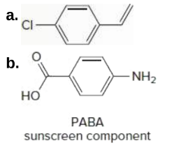 a.
CI
b.
-NH2
но
PABA
sunscreen component
