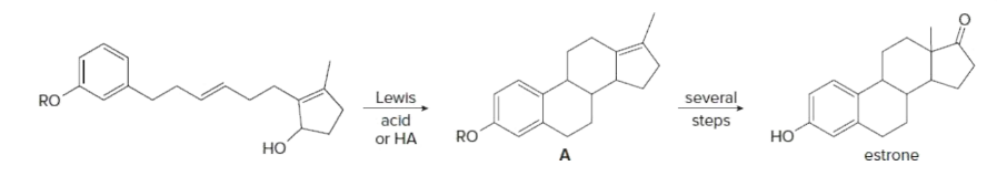 several
steps
RO
Lewis
acid
RO
но
но
or HA
estrone
A
