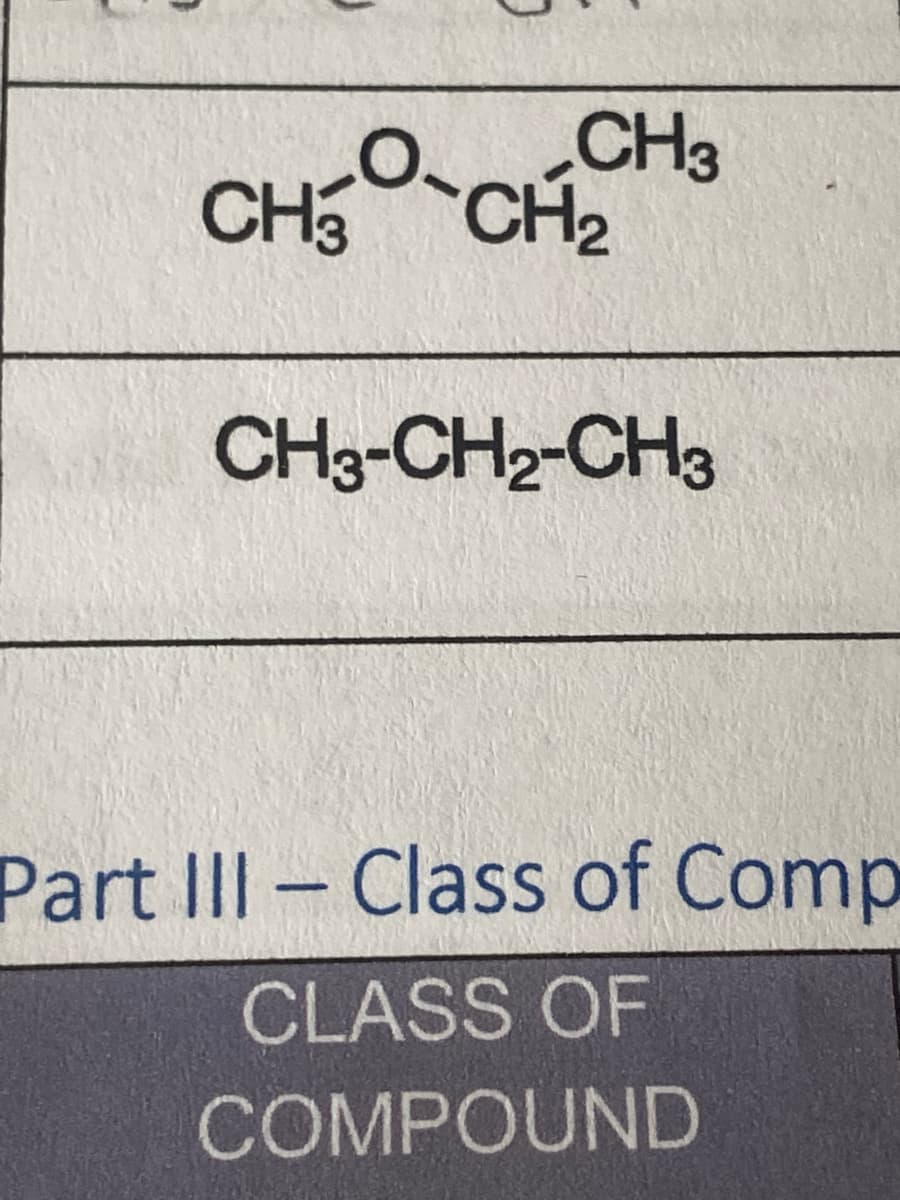 CHỖ CHỈ
CH₂
CH3-CH2-CH3
Part III Class of Comp
CLASS OF
COMPOUND
-