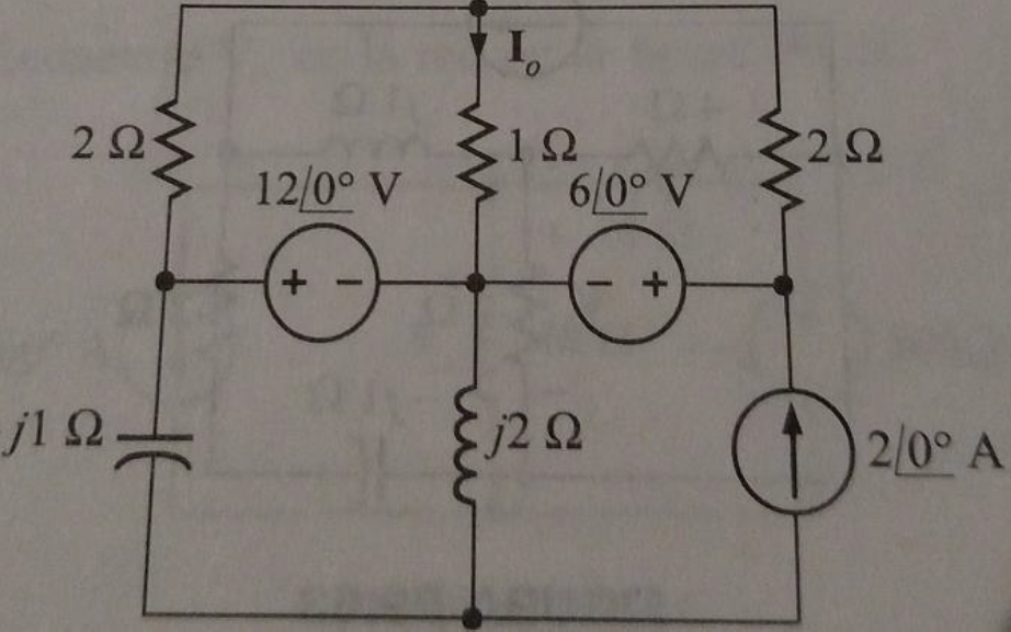 I,
0.
2 Ω
2Ω
1Ω
6/0° V
12/0° V
200 Α
