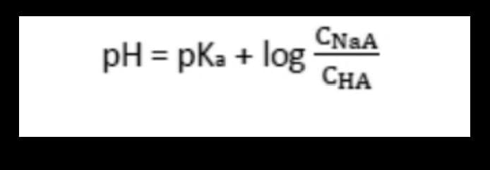 CNAA
pH = pKa + log
CHA
