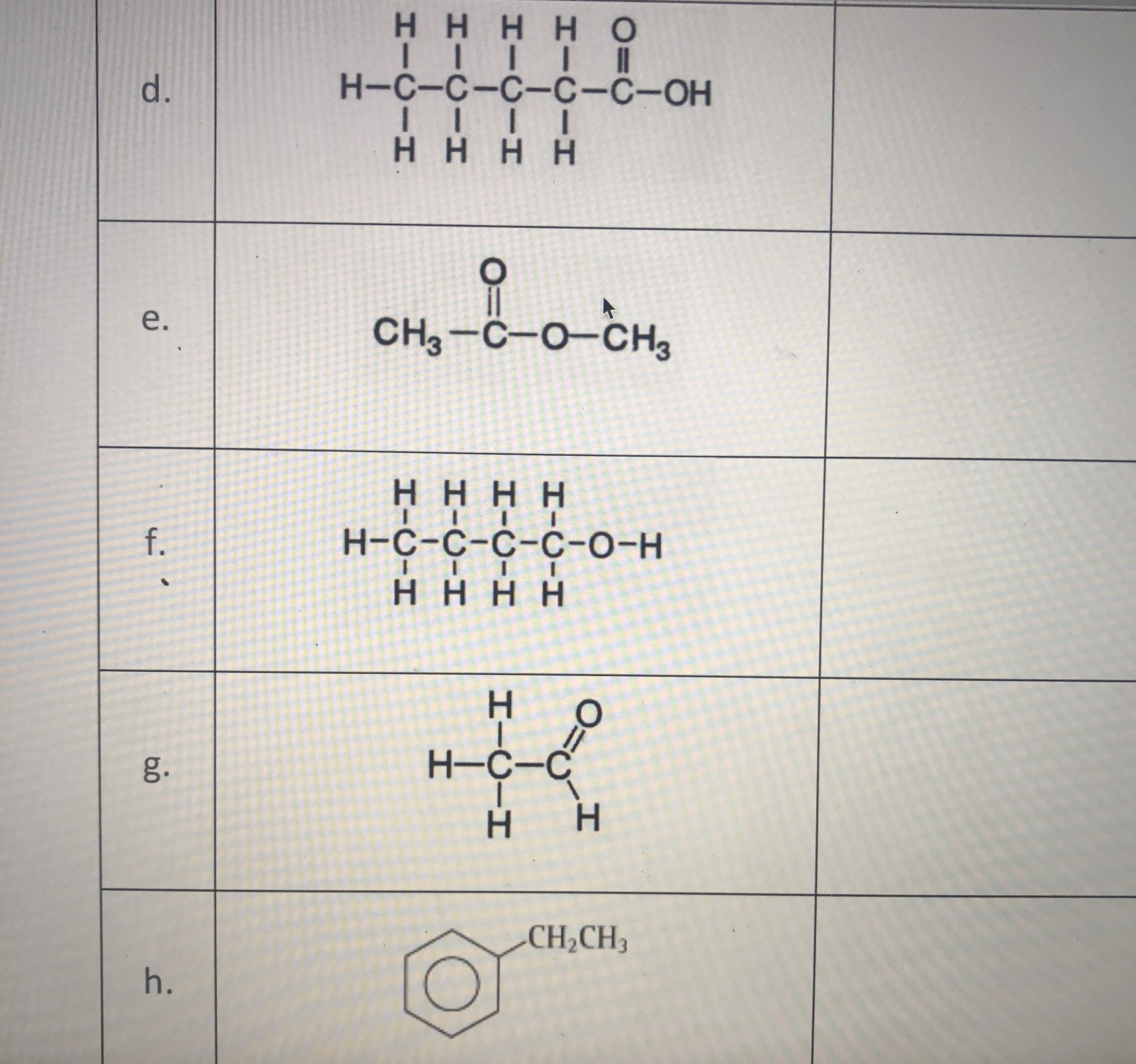 g.
Н-С-С
CH,CH3
h.
HICIH
