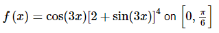 f (x) = cos(3z)[2 + sin(3x)]“ on 0,

