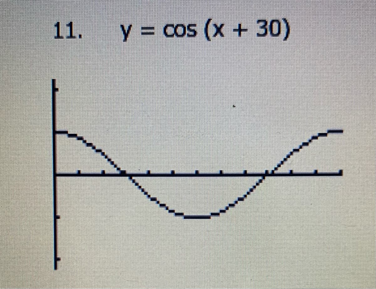 11.
% D
y = cos (x + 30)
