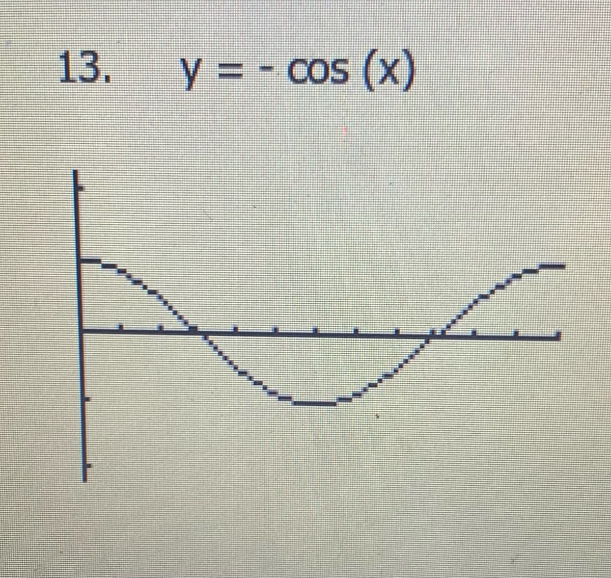 13.
y = - cos (x)
