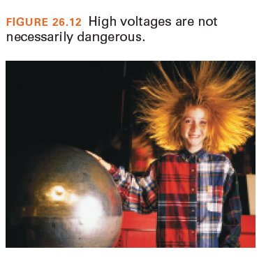 FIGURE 26.12 High voltages are not
necessarily dangerous.
