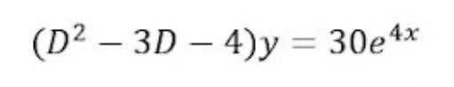 (D² – 3D – 4)y = 30e4*
-

