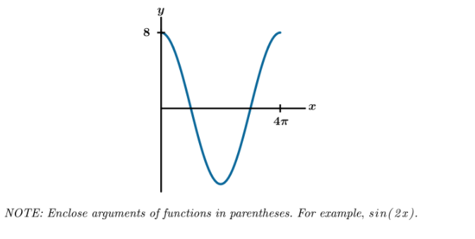 8
NOTE: Enclose arguments of functions in parentheses. For example, sin(2x).

