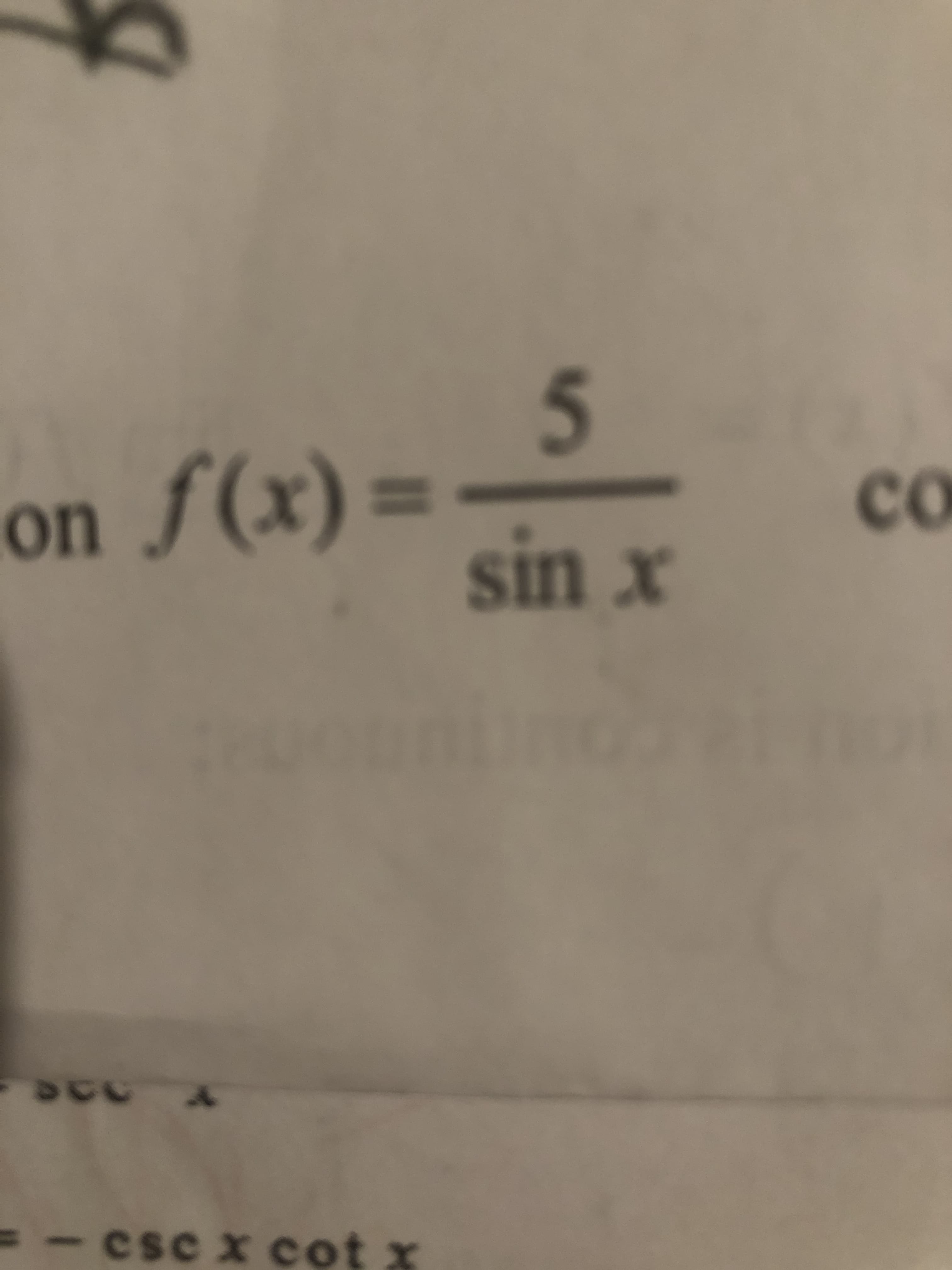 -Csc x cot
238
sin x
= (x)/ uo
co
5.
