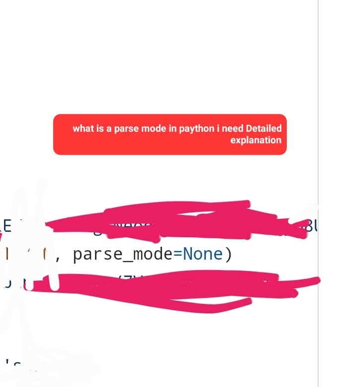 E
I
J
what is a parse mode in paython i need Detailed
explanation
1, parse_mode=None)