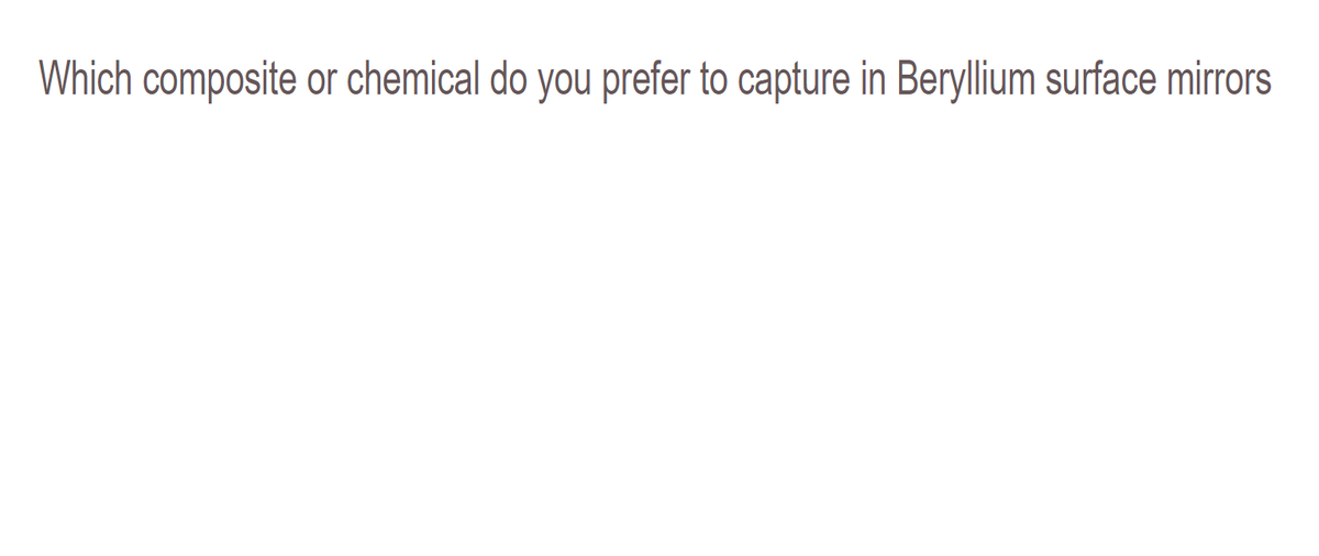 Which composite or chemical do you prefer to capture in Beryllium surface mirrors
