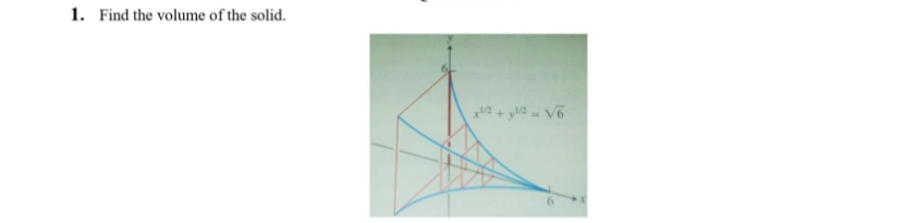 1. Find the volume of the solid.
