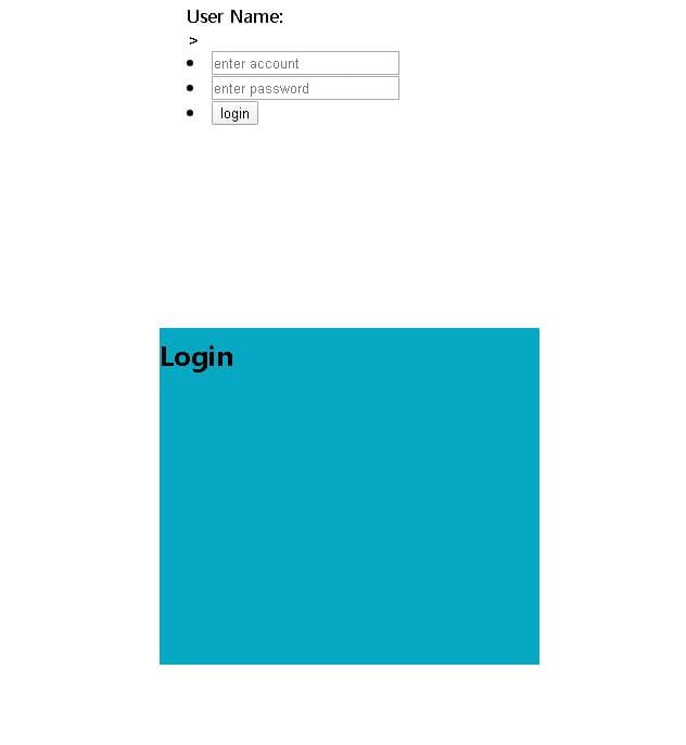 User Name:
enter account
enter password
login
Login
