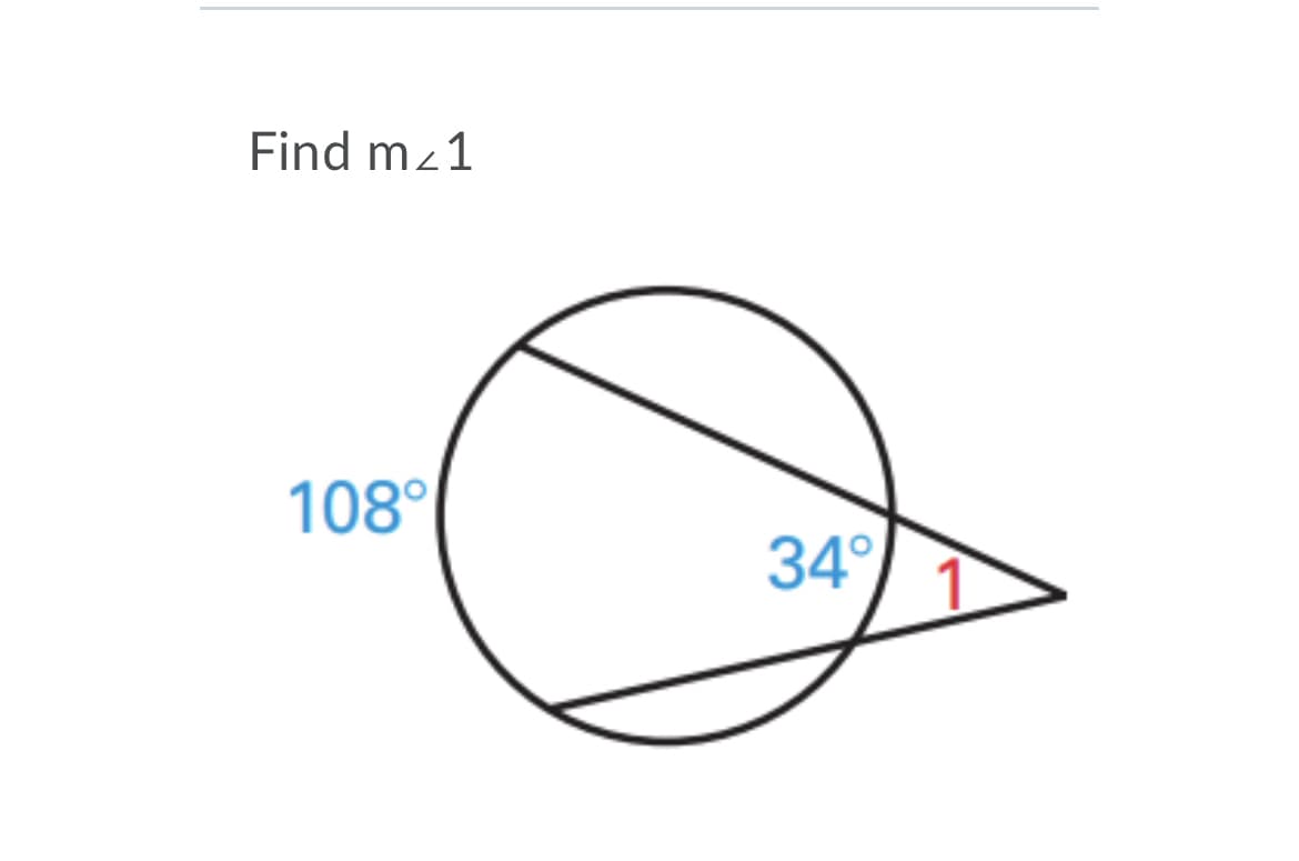 Find mz1
108°
34°
