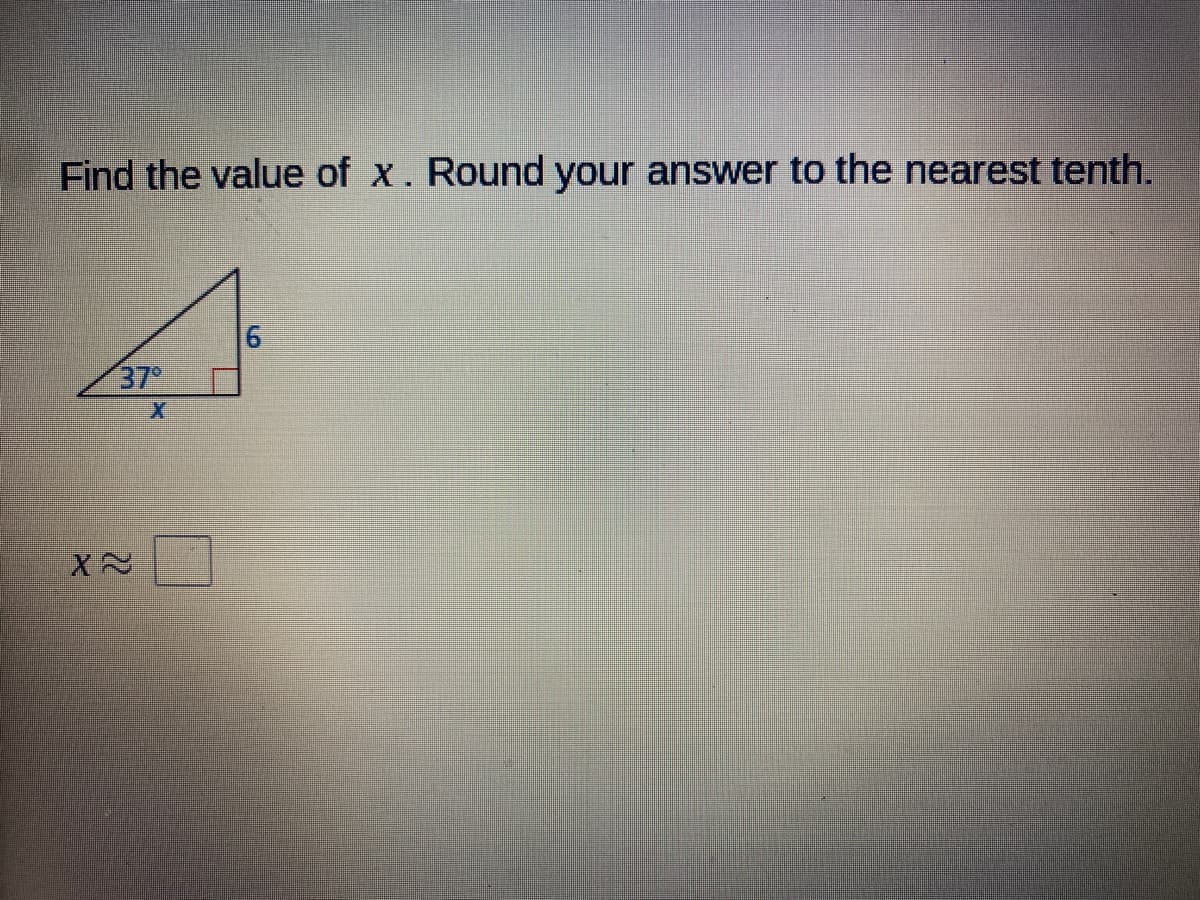 Find the value of x. Round your answer to the nearest tenth.
37

