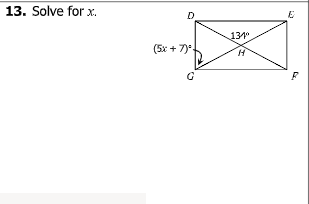 13. Solve for x.
131
(5x + 7)*
