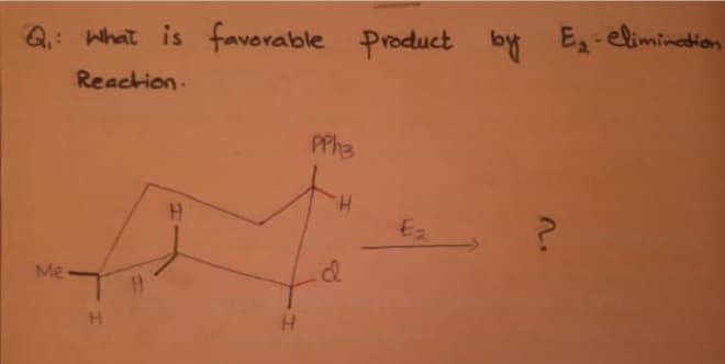 Product by Eg-elimination
Q: What is favorable
Reaction.
PPha
Ea
Me
