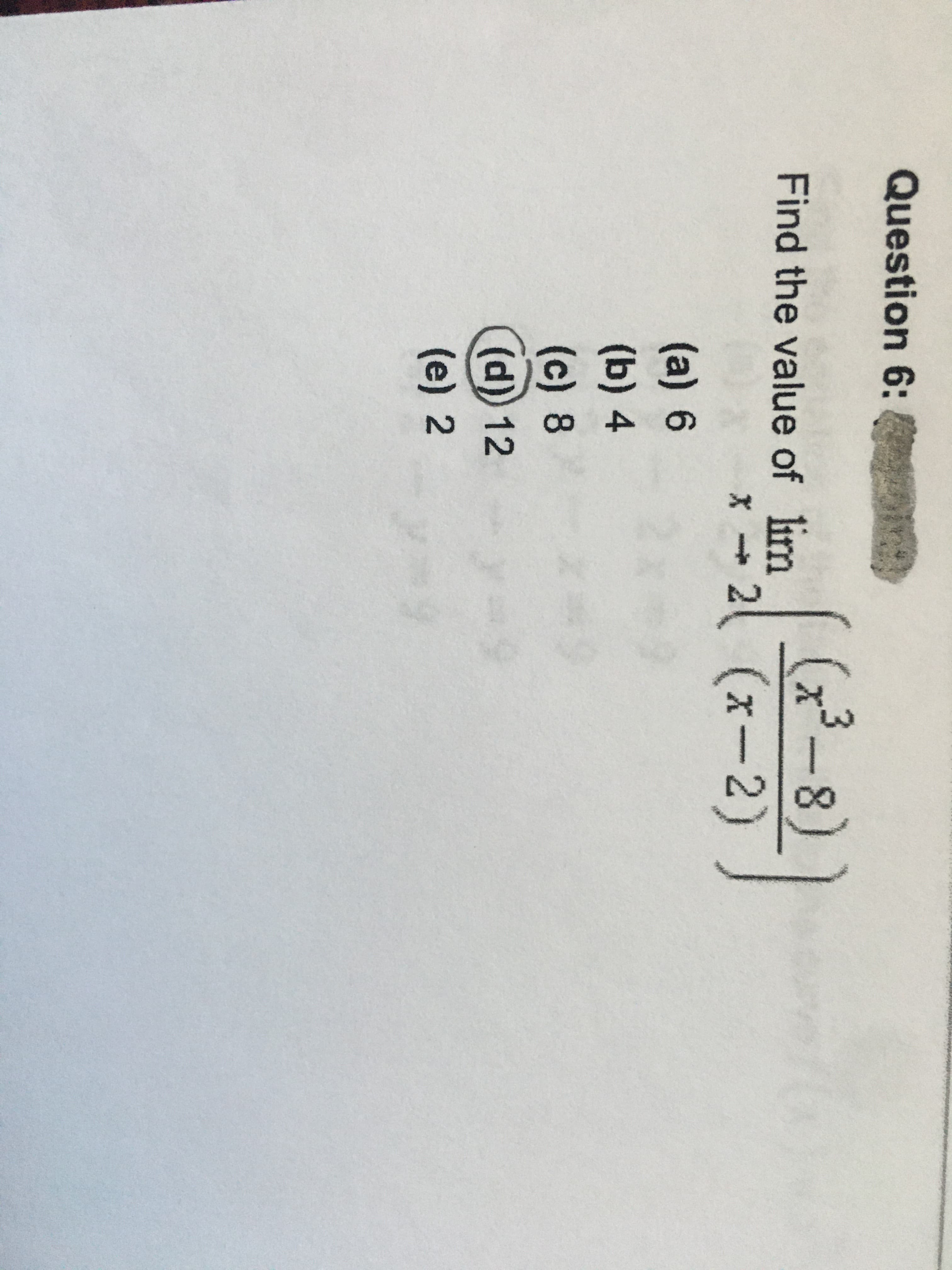 (7-8)
Find the value of lim
x2 (x-2)
