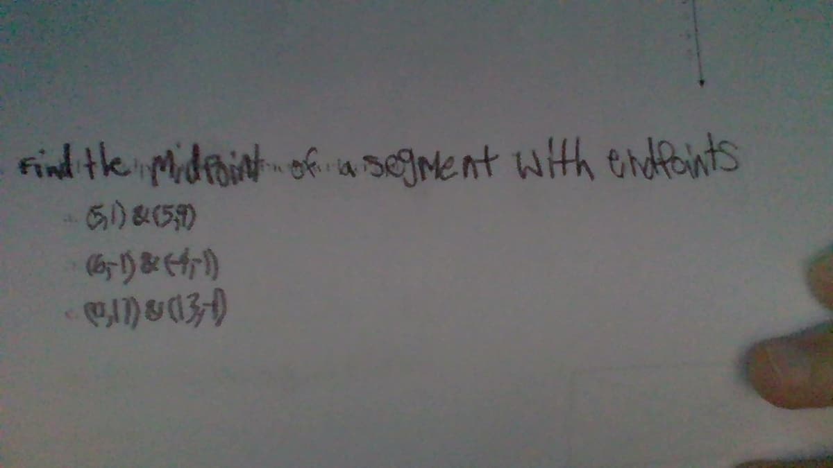 Find the Midroint of a segmEnt wth endeoints
