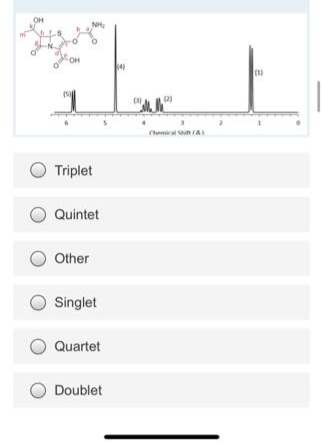 OH
4)
Chemira nA
Triplet
Quintet
Other
Singlet
Quartet
Doublet
