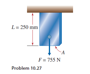 L= 250 mm
F = 755 N
Problem 10.27
