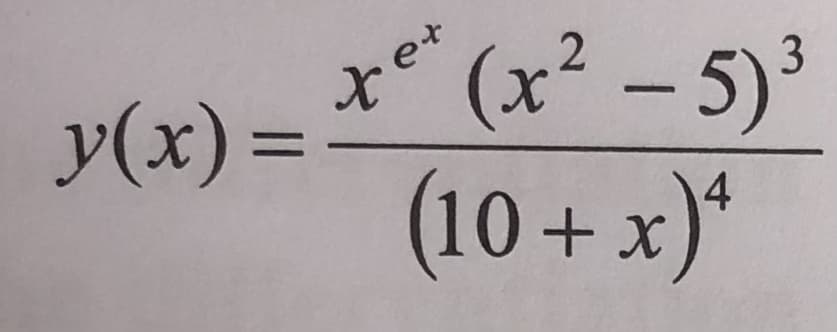 x* (x² - 5)³
y(x) =
tet
%3D
(10+x)*
