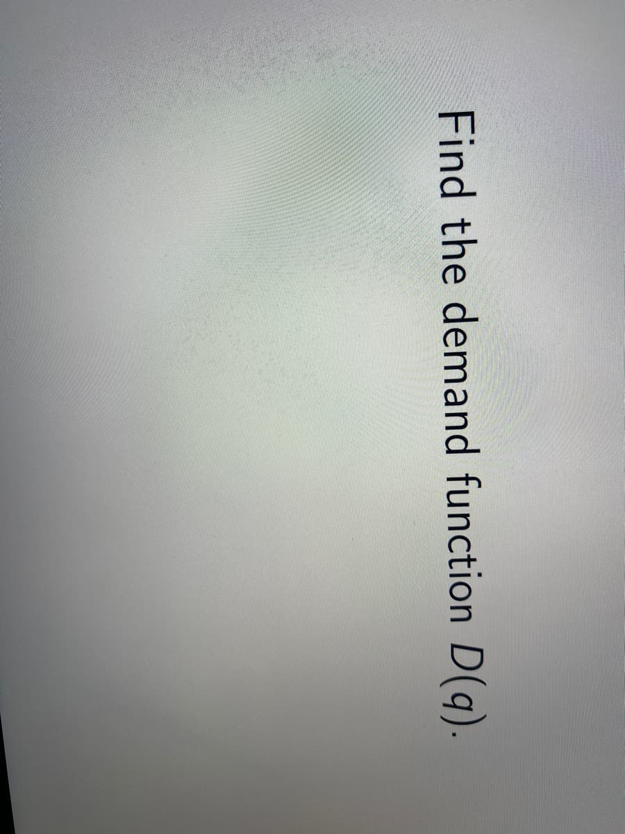 Find the demand function D(q).
