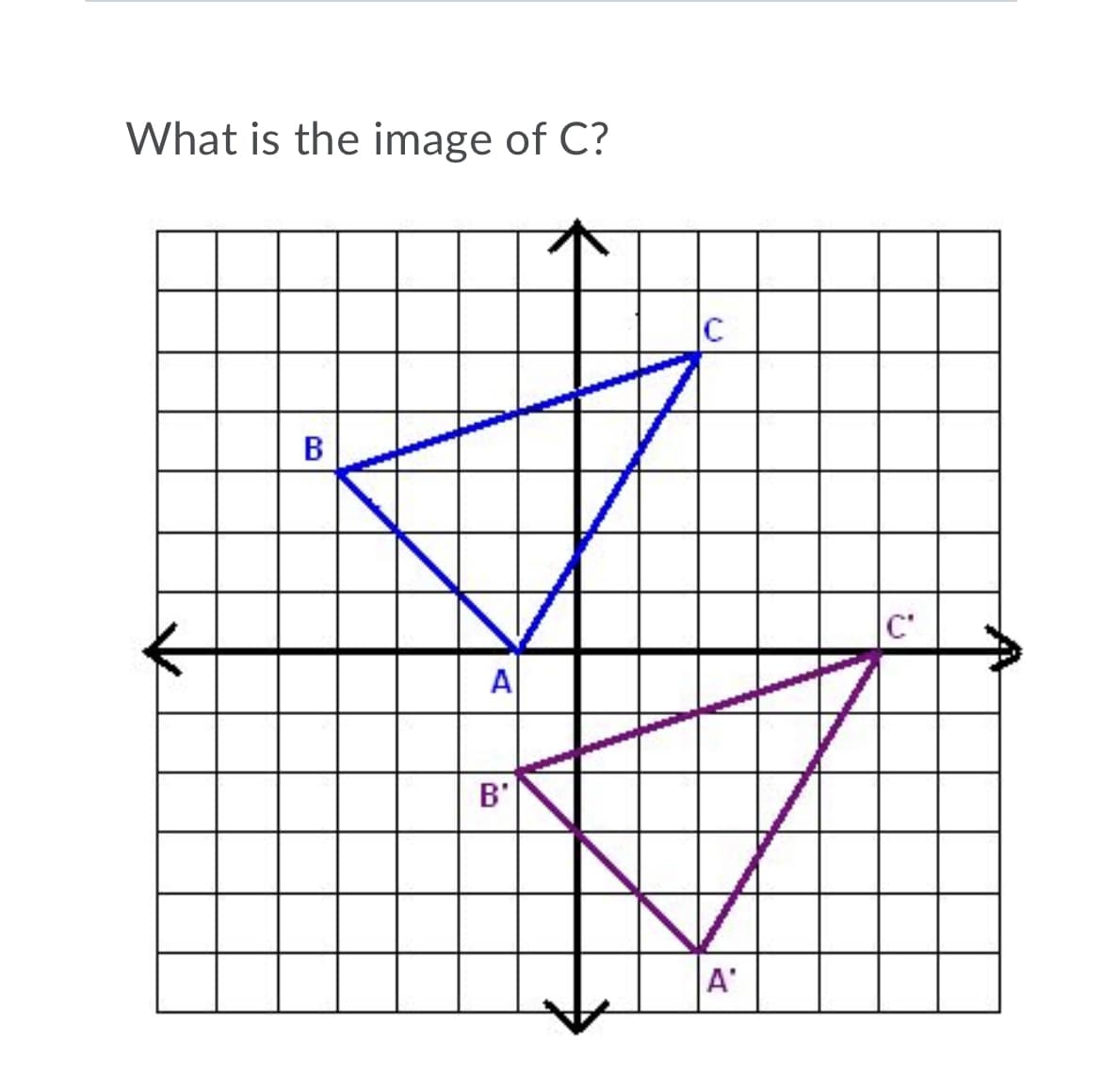What is the image of C?
В
C'
A
B'
A'
