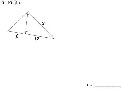 5. Find x.
6
12
