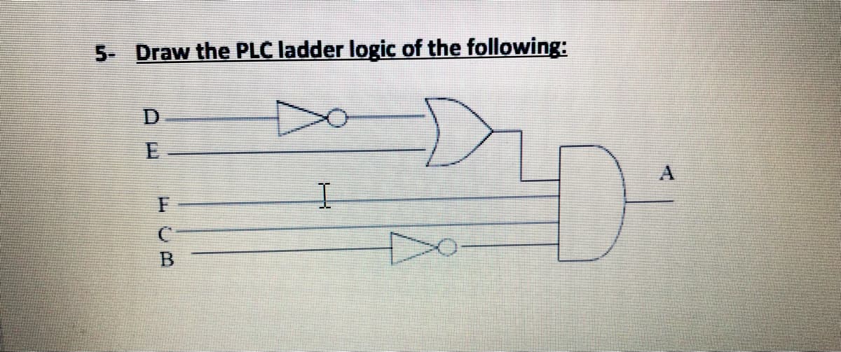 5- Draw the PLC ladder logic of the following:
B.
