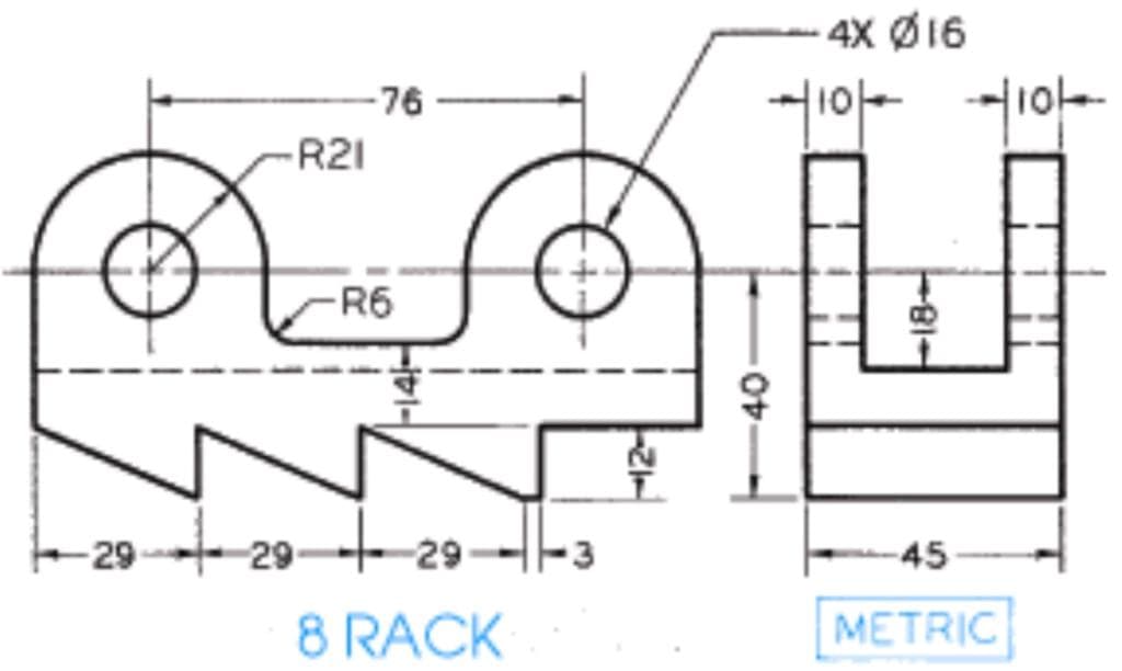 4X Ø16
-76
-R21
R6
+20+-29-||-3
-29
-45
8 RACK
METRIC
