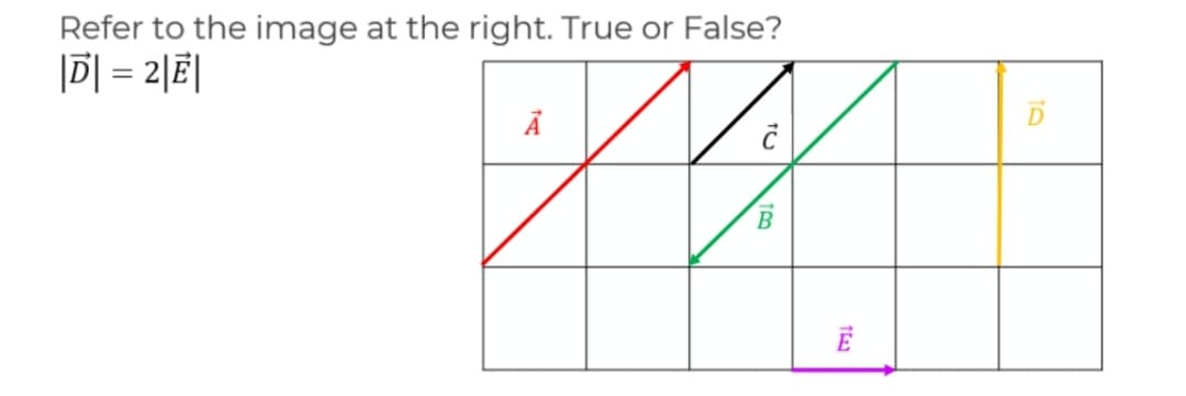 Refer to the image at the right. True or False?
|히 = 2|테
D
B
