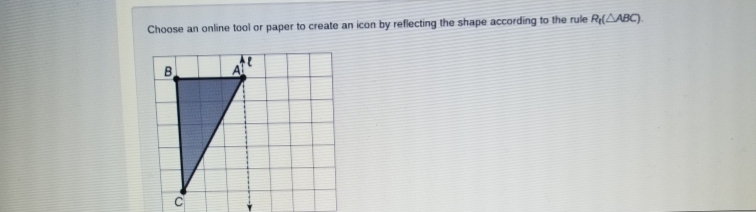 Choose an online tool or paper to create an icon by reflecting the shape according to the rule Re(AABC).
