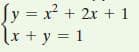 Sy = x + 2x + 1
lx + y = 1
