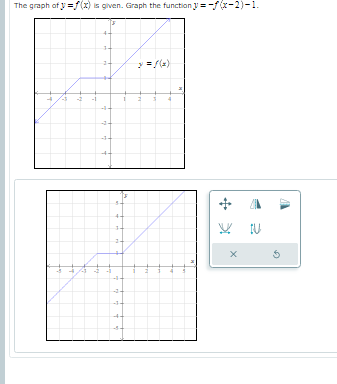The graph of y =f(x) is given. Graph the function y = -f(x-2)-1.
-1
2-
-1-
-1-
