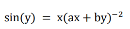 sin(y) = x(ax + by)-2
%3D
