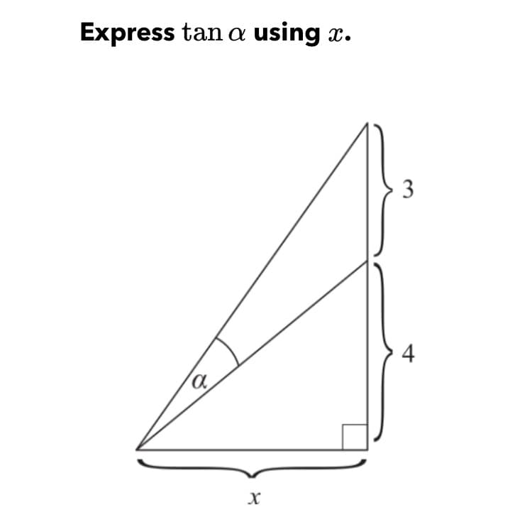 Express tan a using x.
3
4
