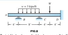 w = 3 kips/ft
B
D
8-
P10.8
