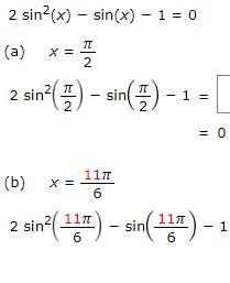 a) x=
2
sin()
- sin)
- 1
b)
117
6
x =
2 sin:(11) – sin(27) -
6
%3D

