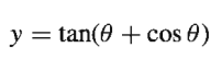 y = tan(0 + cos 0)
