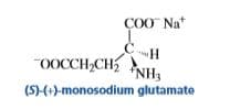 COO Na*
H-
0OCCH,CH
*NH3
(SH+)-monosodium glutamate
